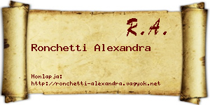 Ronchetti Alexandra névjegykártya